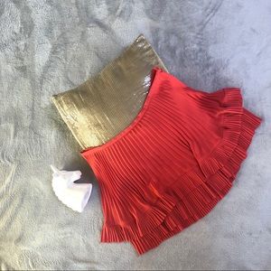 Banana Republic ruffle coral skirt